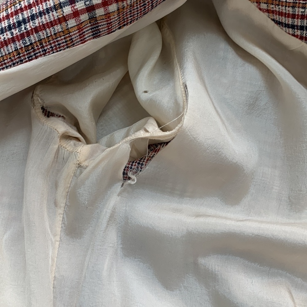 Vintage Plaid Belted Women's Nancy Drew Sherlock Trench Coat Small READ - Picture 9 of 9